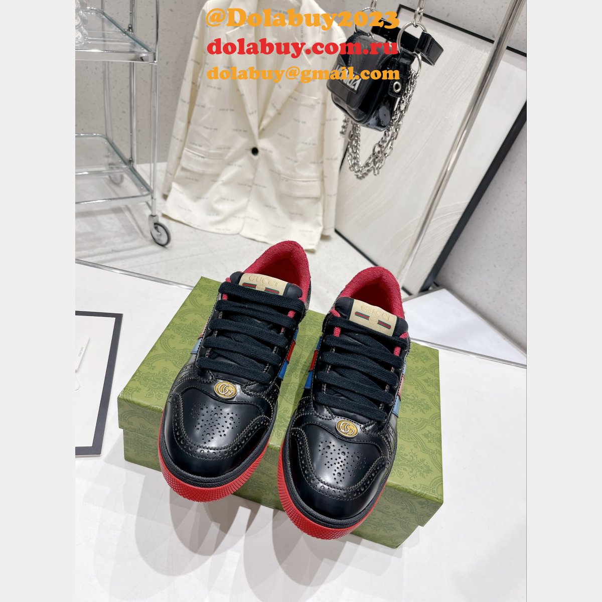 Gucci Dirty Embroidery Cowhide Shoes Replica Shop