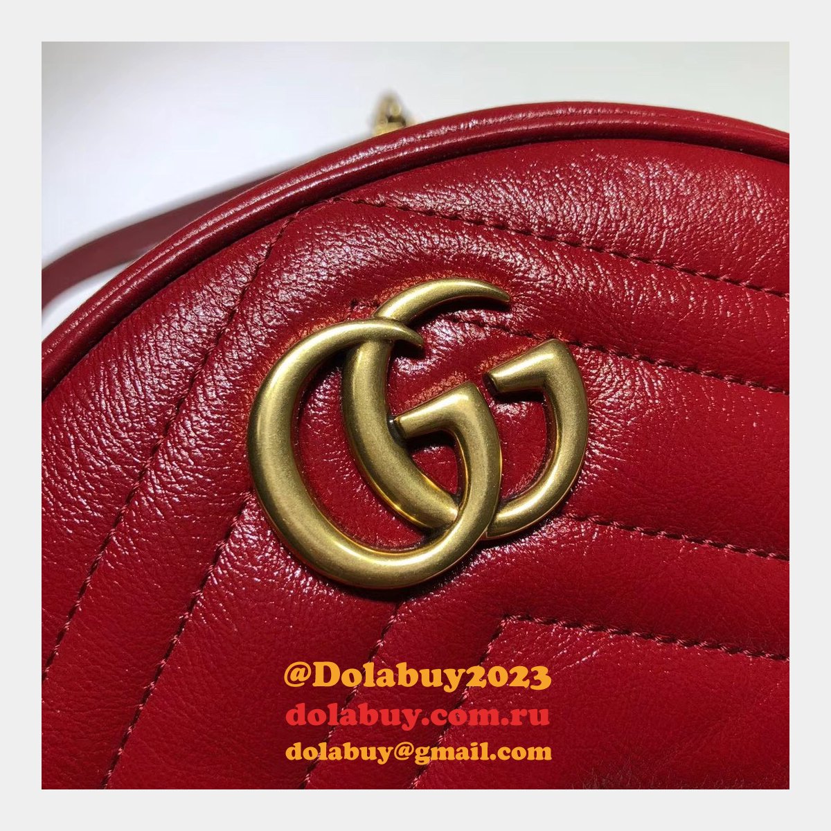 Top Quality 550154 Gucci GG Marmont mini round shoulder bag