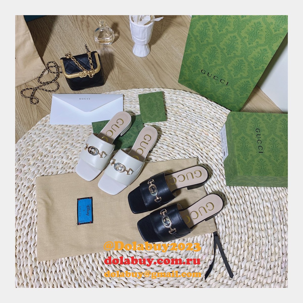 7 Star Replica Gucci 2021 Slippers white/black series GG Shoes