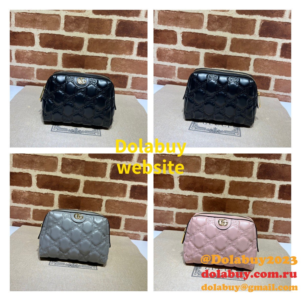 Designer Gucci GG Matelassé beauty 726047 case Bag