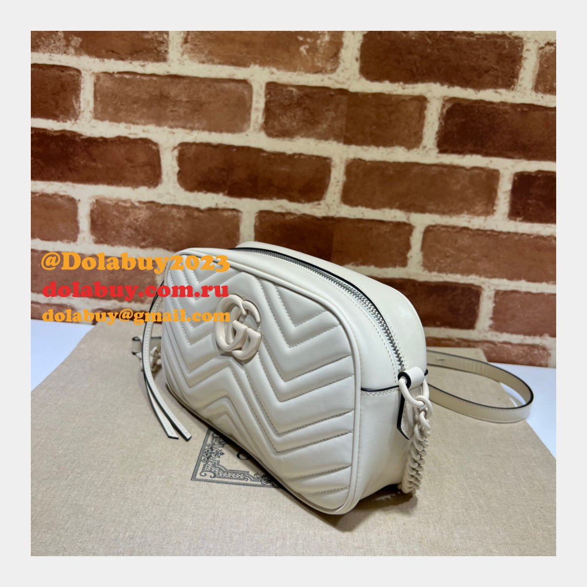 Gucci 447632 Marmont Replica Shoulder Emerald Leather Bag