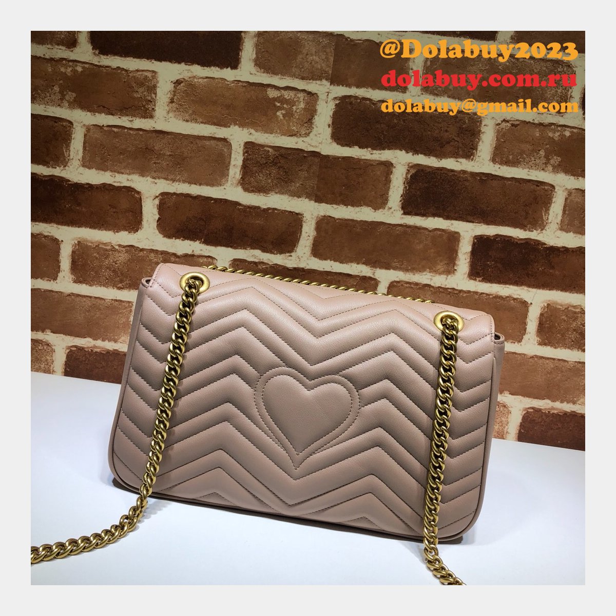WHOLESALE GUCCI REPLICAS BEST 447633 LEATHER GG MARMONT