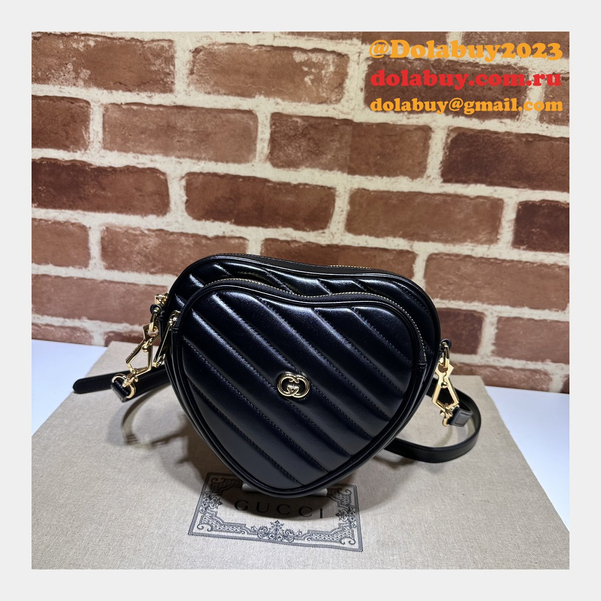 Top Quality GG MARMONT 751628 Heart matelasse BAG