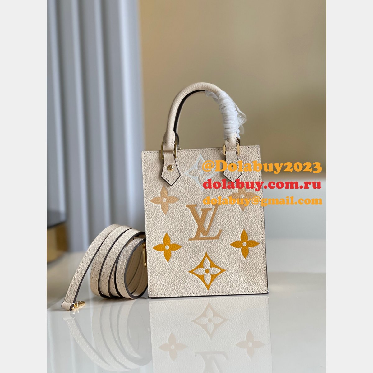 Replica Louis Vuitton M80449 Petit Sac Plat Noe AAA+ Cream Bag