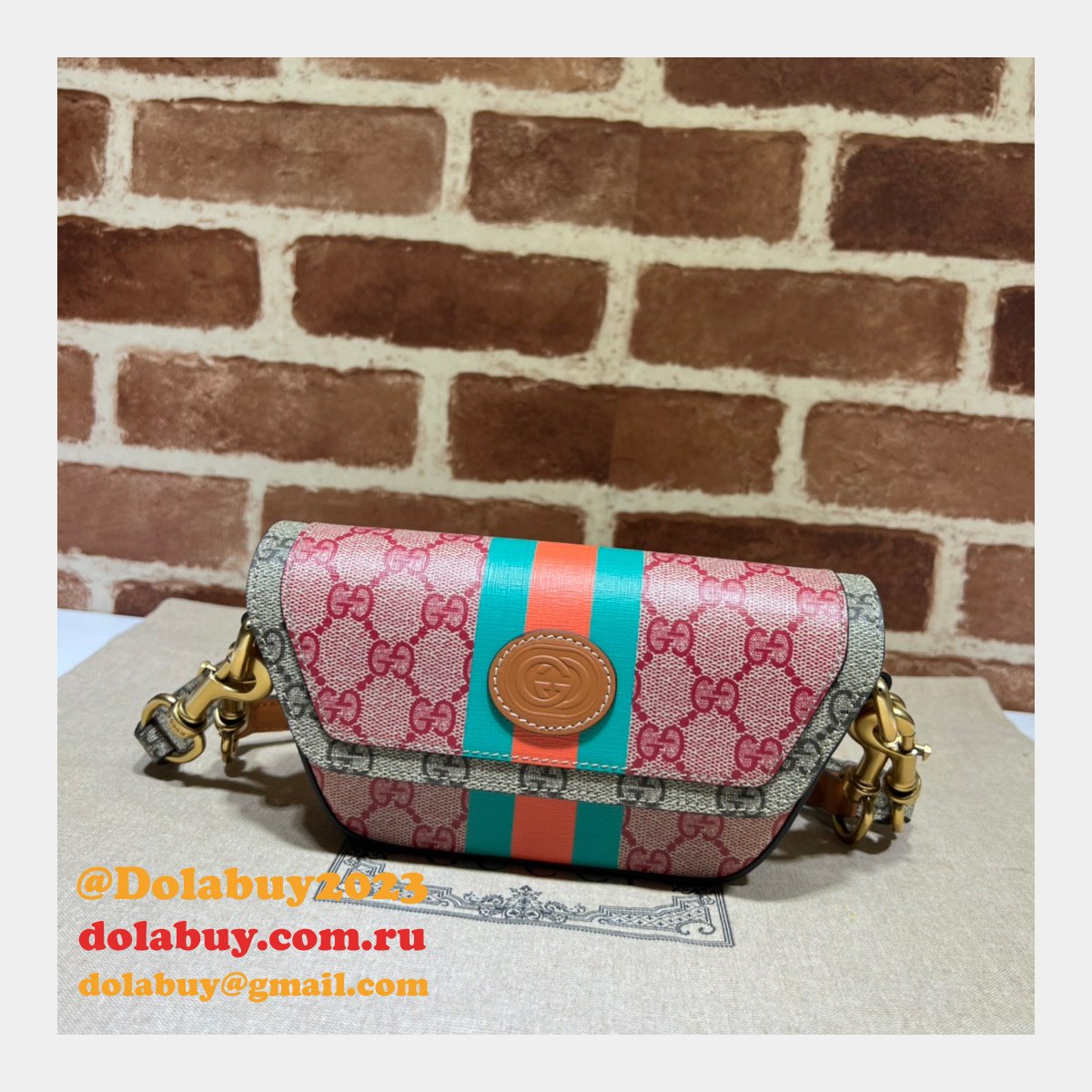 Perfect Gucci 723762 GG Top Handle Replica Web Bag