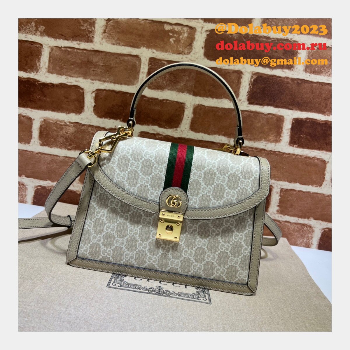 AAA+ Gucci 651055 Ophidia small top handle fake bag with Web