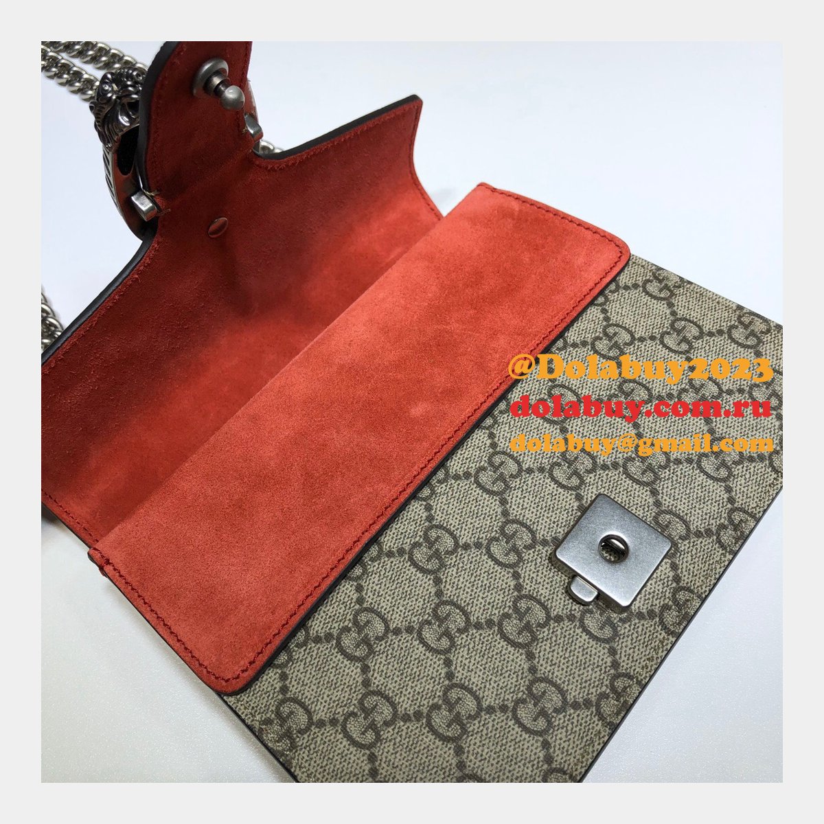 Gucci Replica Dionysus GG Supreme mini 421970 Red Fake bag