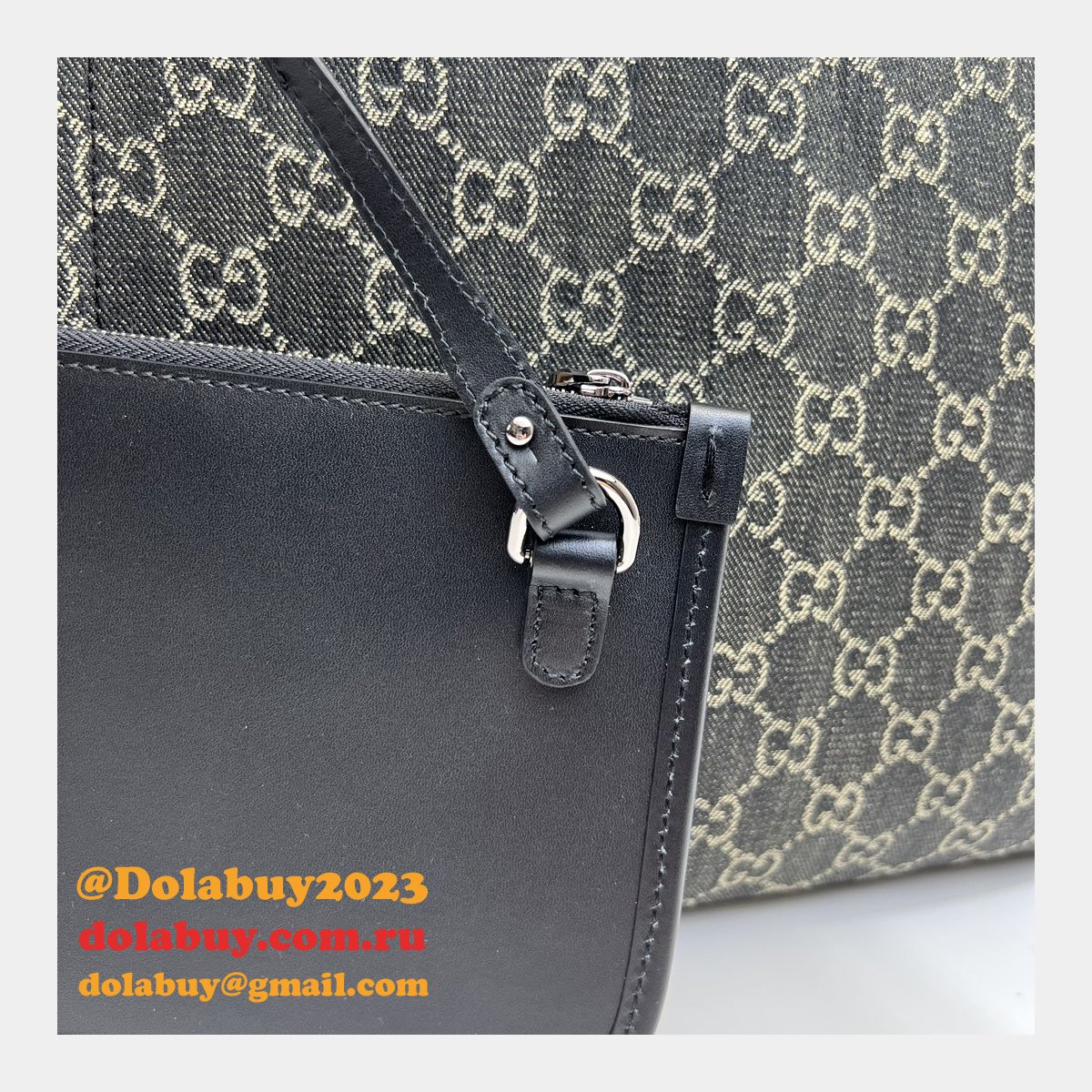 Ophidia GG 772184 Gucci Designer Knockoff Tote Black Fabric Bag
