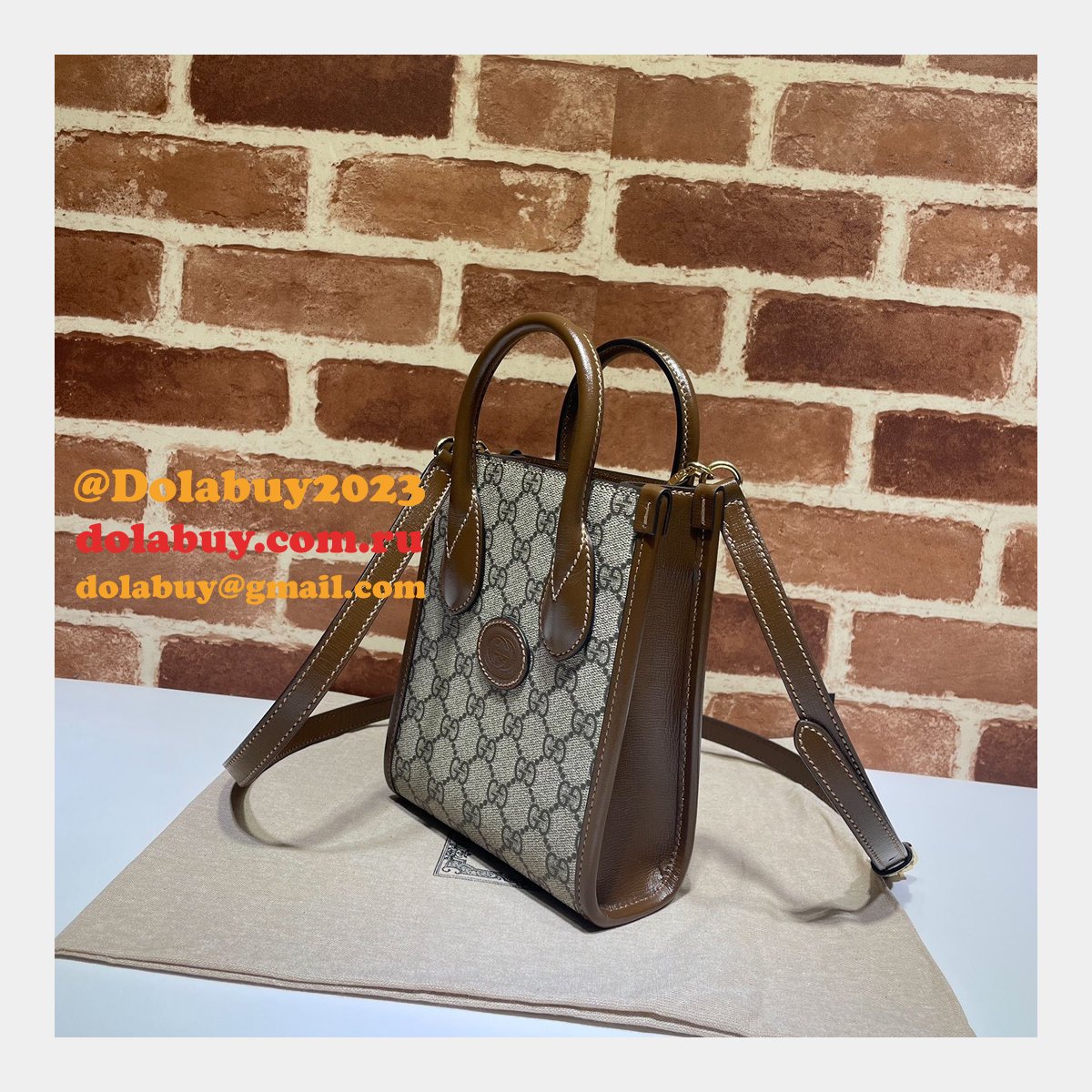 Shop Now Gucci Replica Mini tote bag with Interlocking G 671623 GG Supreme