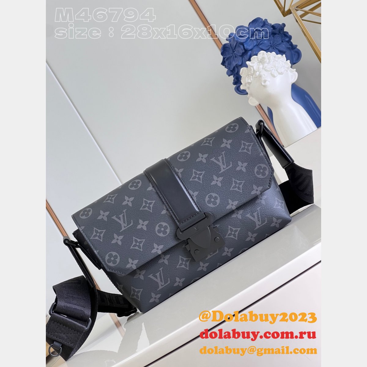S-Cape Messenger Monogram Eclipse M46794 Louis Vuitton Replicas Bag