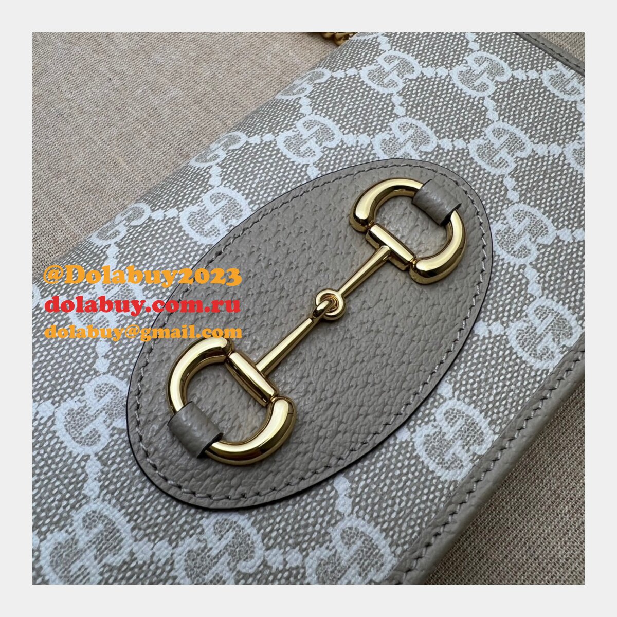 Gucci Replica 621892 Horsebit 1955 wallet with chain Top Quality GG Supreme