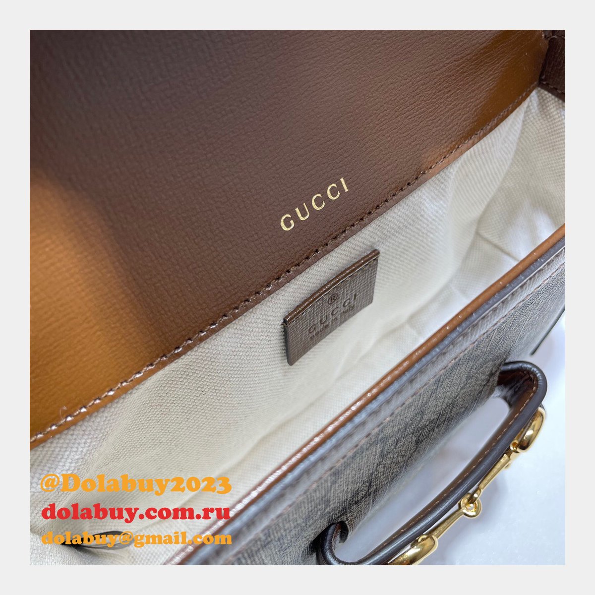 Gucci Beige Replicas Horsebit 1955 mini aaa bag