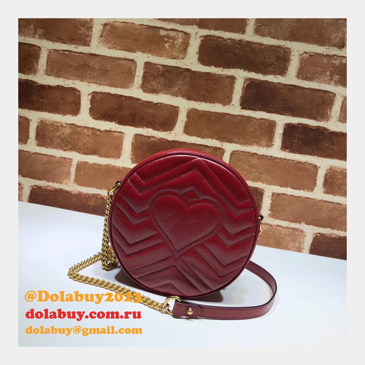 Top Quality 550154 Gucci GG Marmont mini round shoulder bag