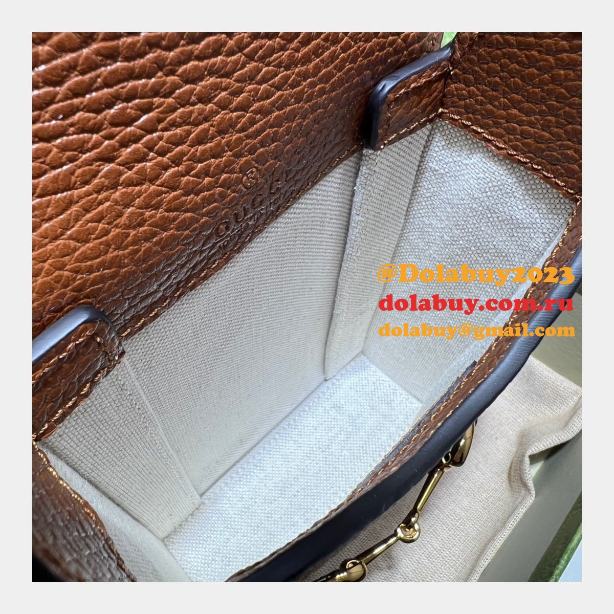 Top Quality Gucci Horsebit 1955 mini Blue and Ivory 625615 GG Replcias bag