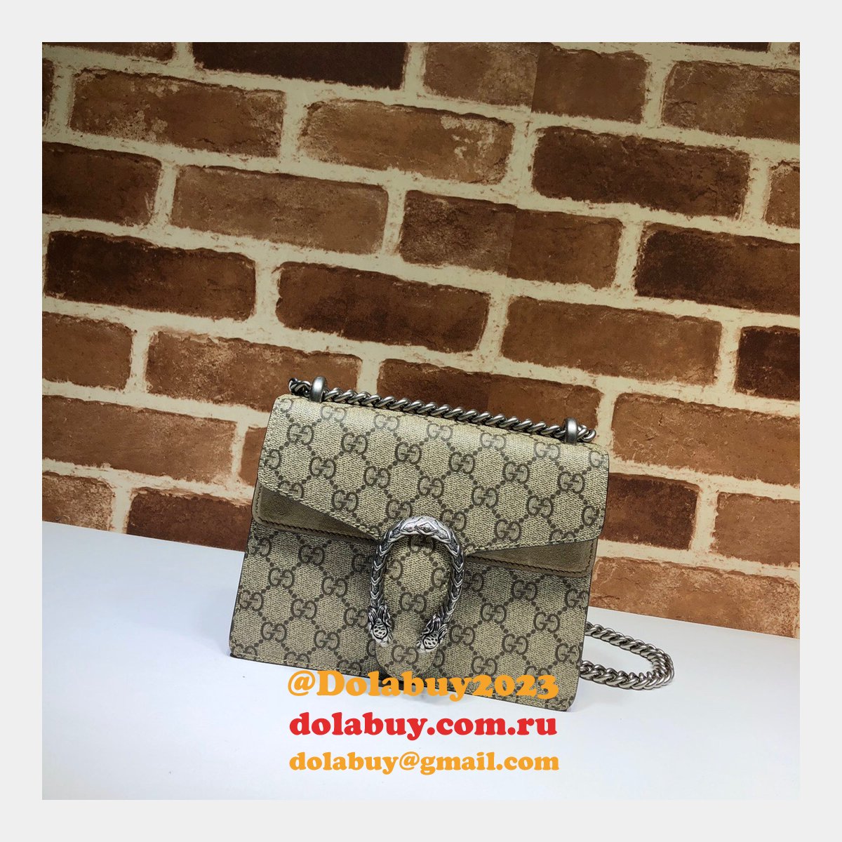Gucci High Quality 421970 Dionysus GG Supreme mini Beige bag