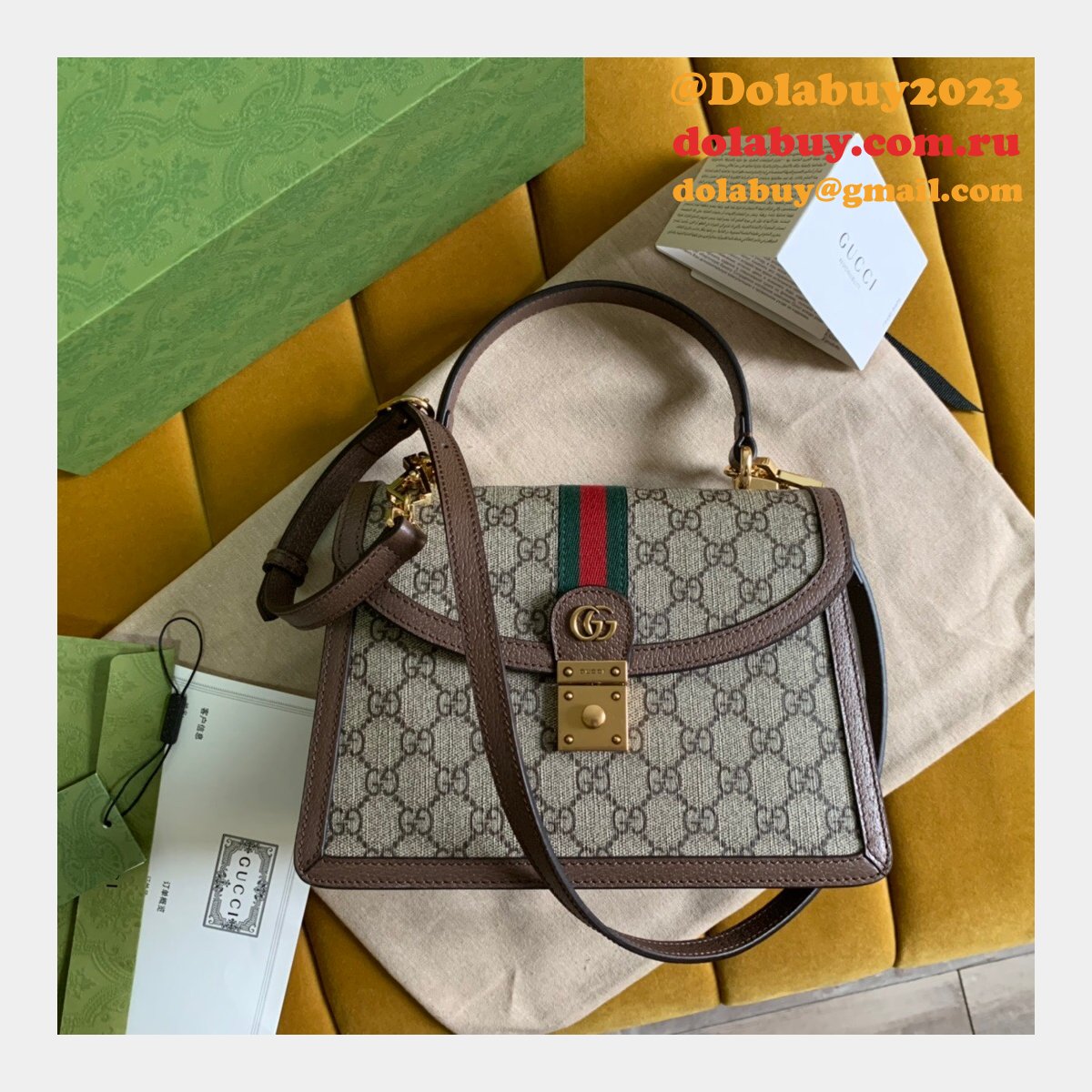 Replica Gucci Ophidia 651055 top handle bag with Web
