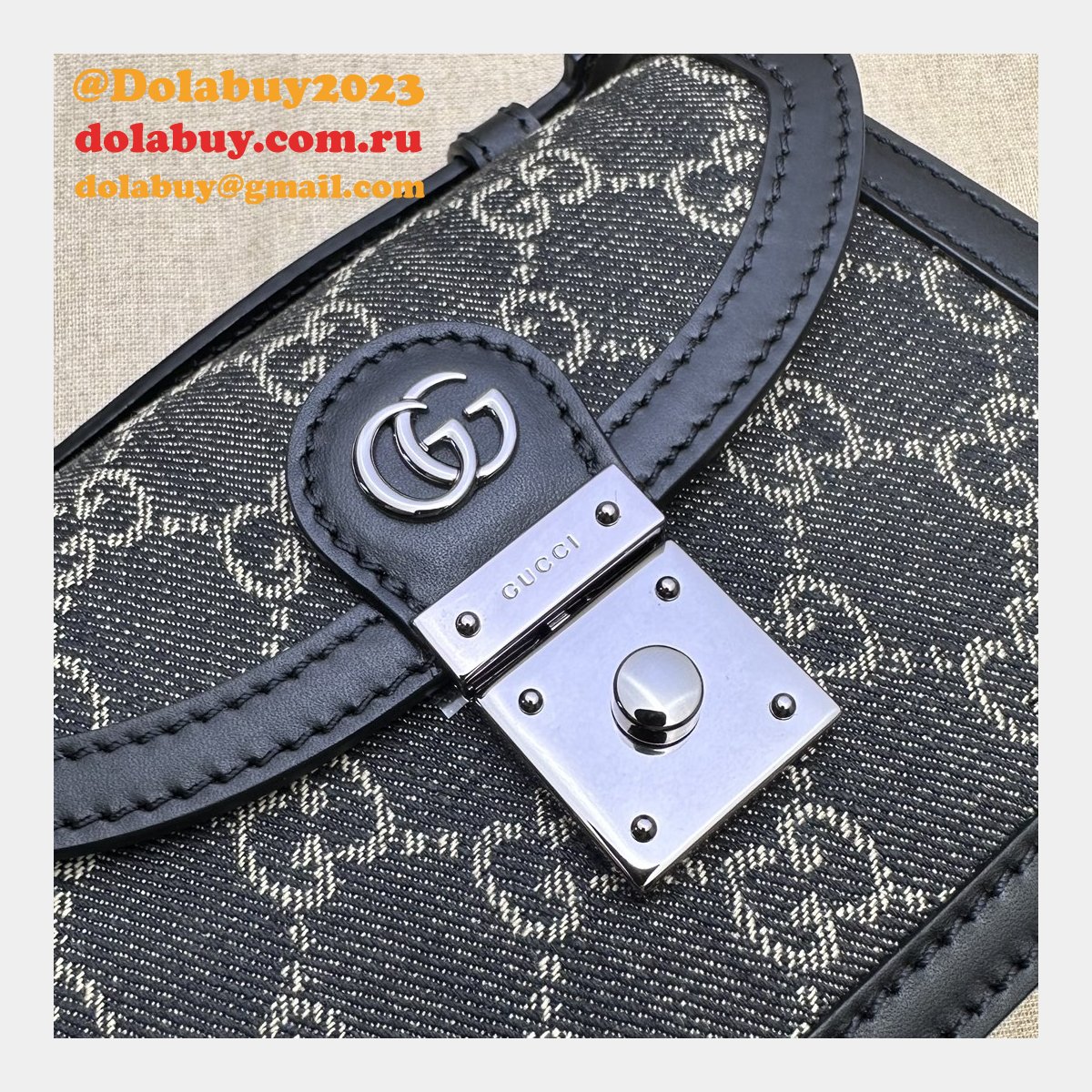 Knockoff Ophidia GG Gucci Black 696180 Shoulder Bag