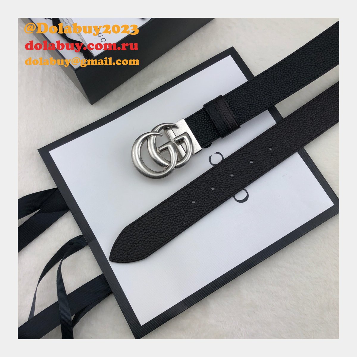 AAA+ Gucci 38mm Replica GG sliver/golden black Belt