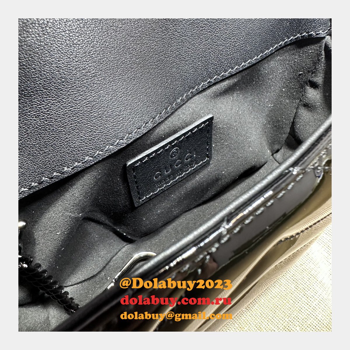 High Quality GG Marmont Super Replica Gucci 476433 Black Bag
