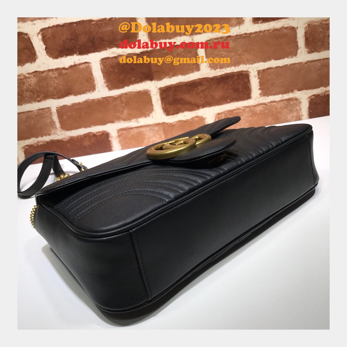 WHOLESALE GUCCI REPLICAS BEST 447633 LEATHER GG MARMONT