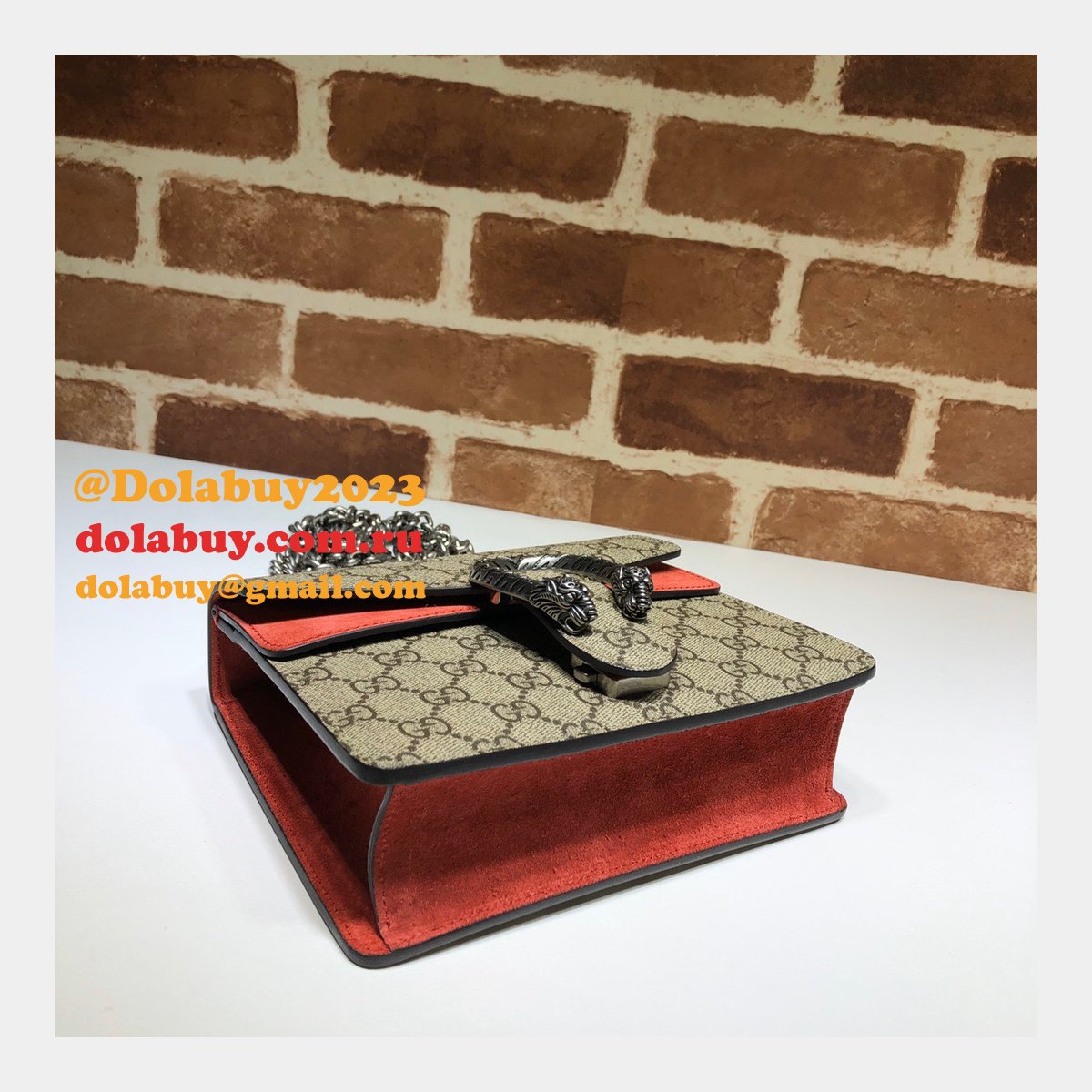Gucci Replica Dionysus GG Supreme mini 421970 Red Fake bag