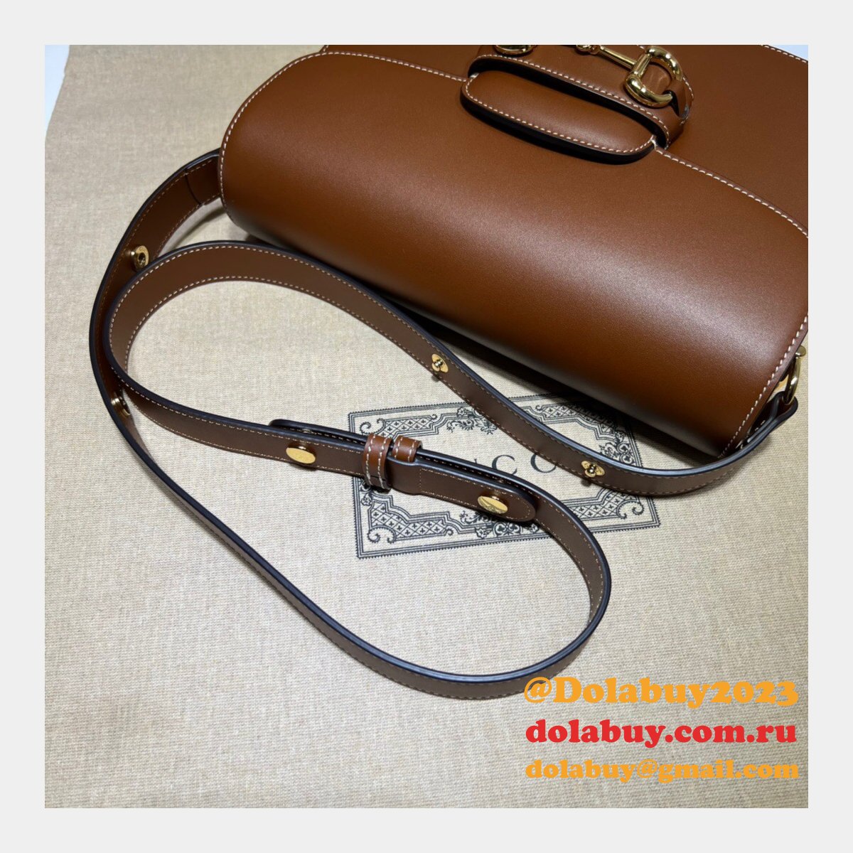 Gucci 1:1 Replica Designer GG Supreme 602204 1955 Horsebit Shoulder Bag