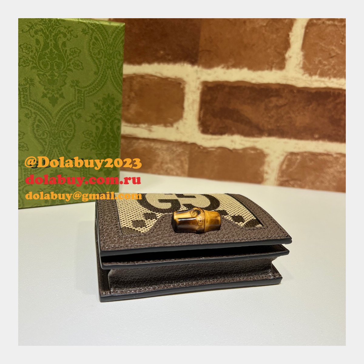 UK Gucci Replica 658244 Diana Jumbo GG Card Case for sale