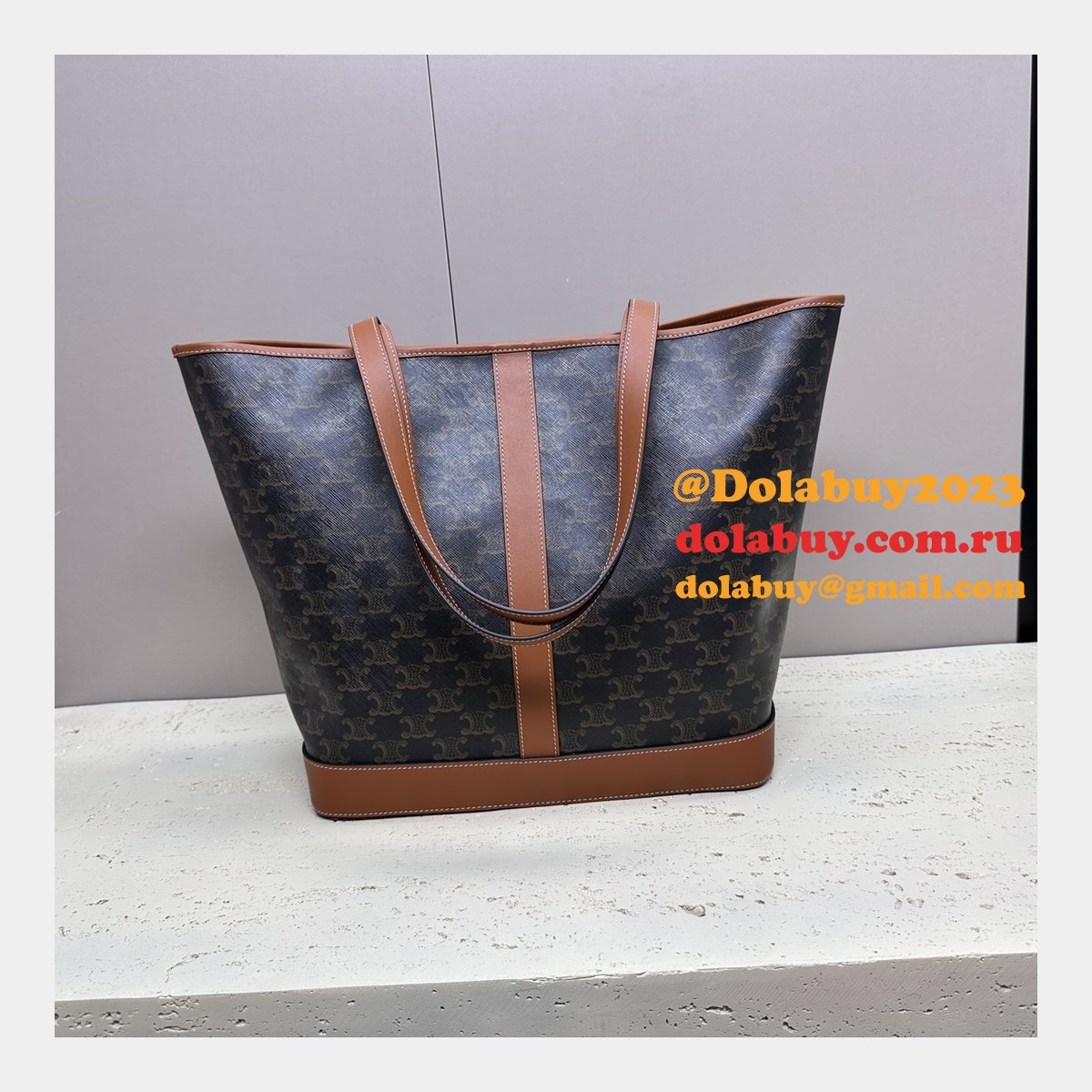 Designer 115072 Cabas Triomphe Canvas Tan Replica Bag