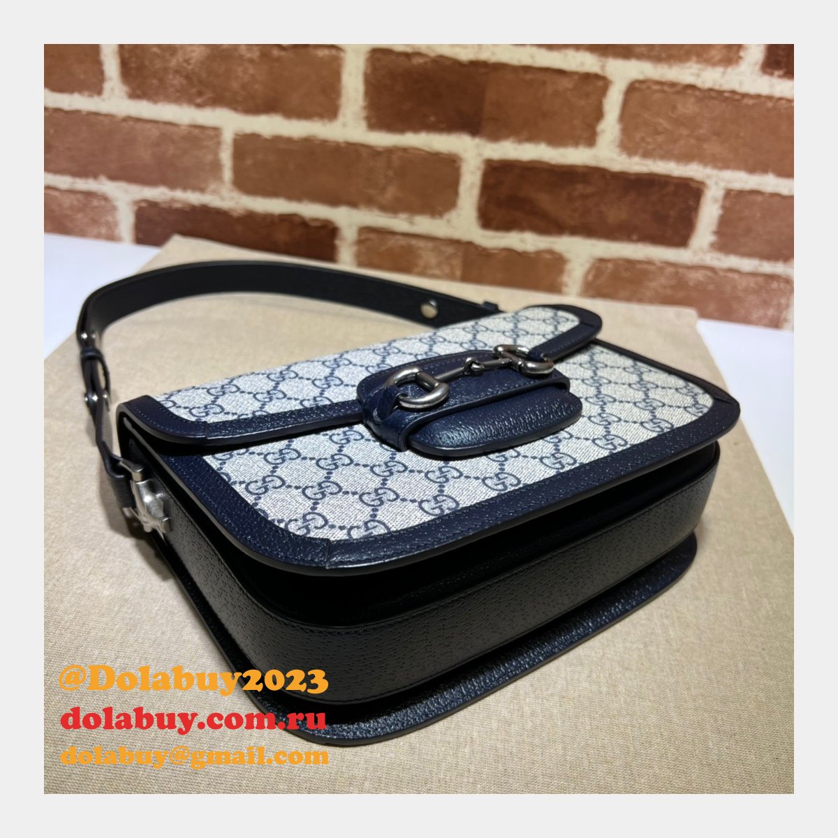 Gucci Copy 1955 Horsebit GG Supreme Shoulder 602204 Bag