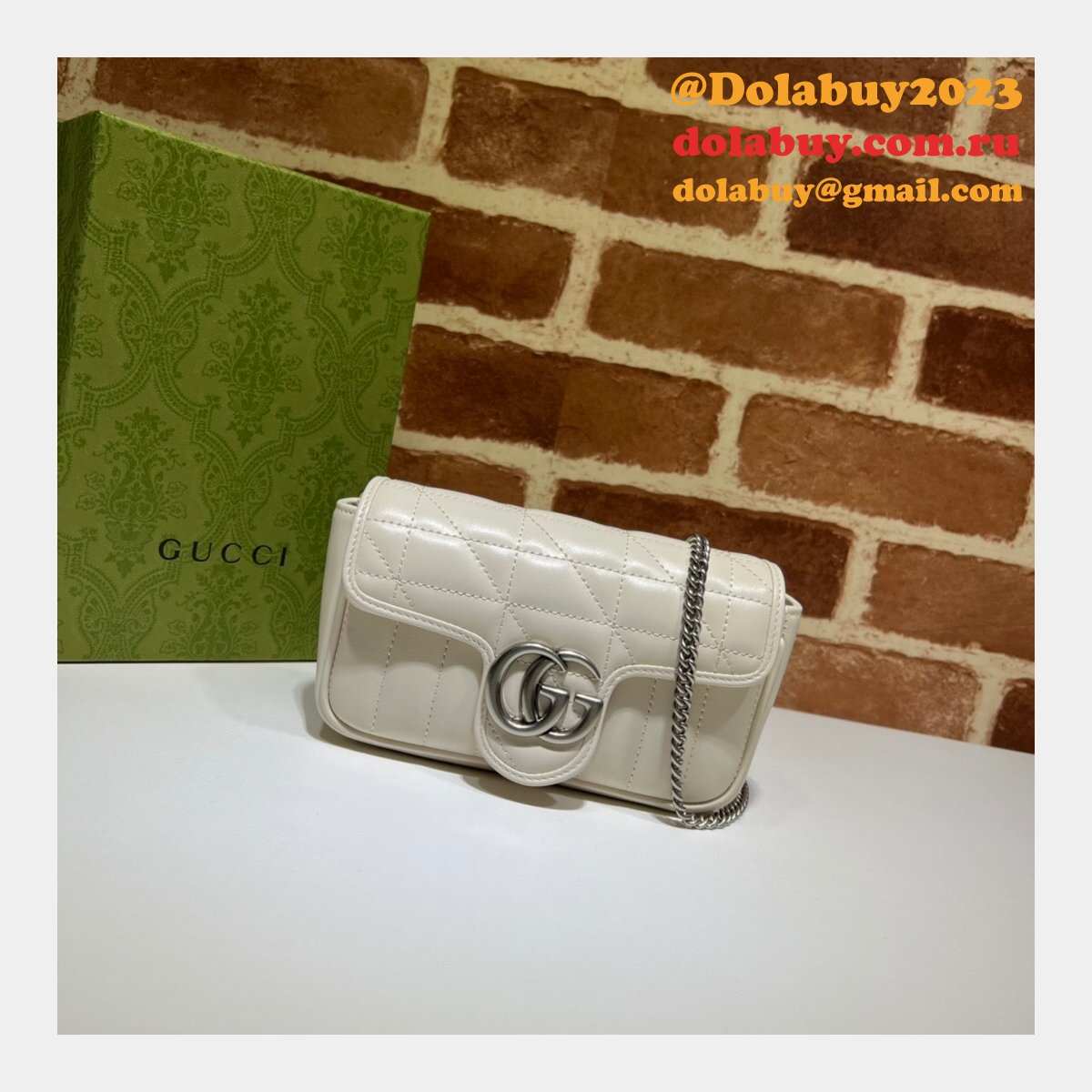 Luxury 7 Star Replica Gucci 476433 GG Marmont matelassé mini bag