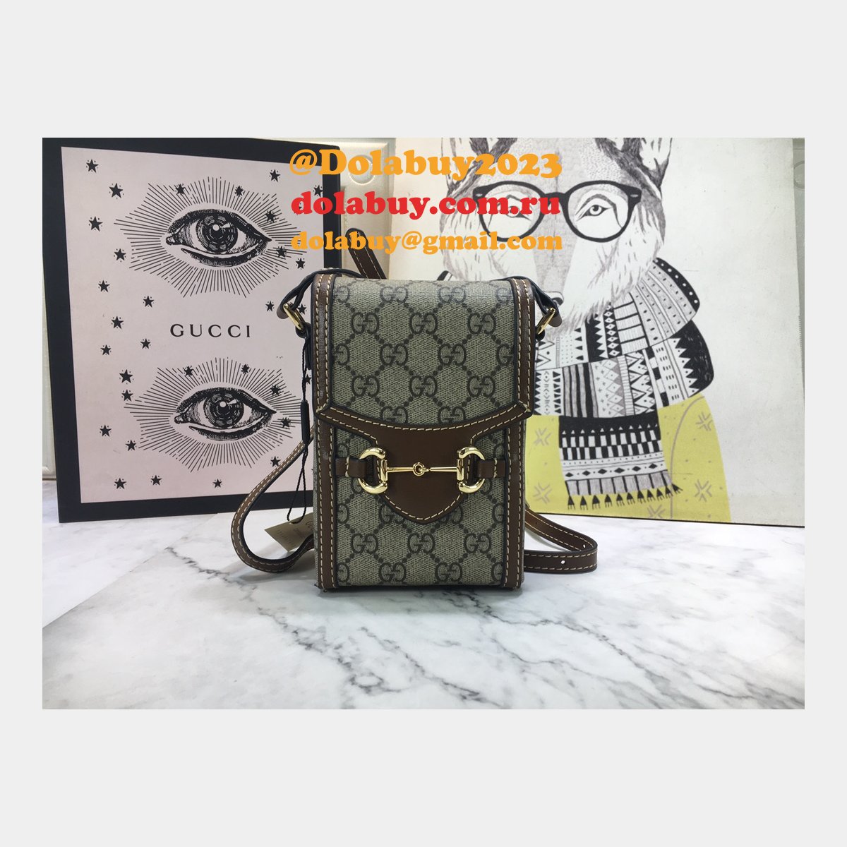 Replica Gucci Brown Gucci Horsebit 1955 mini 625615 bag