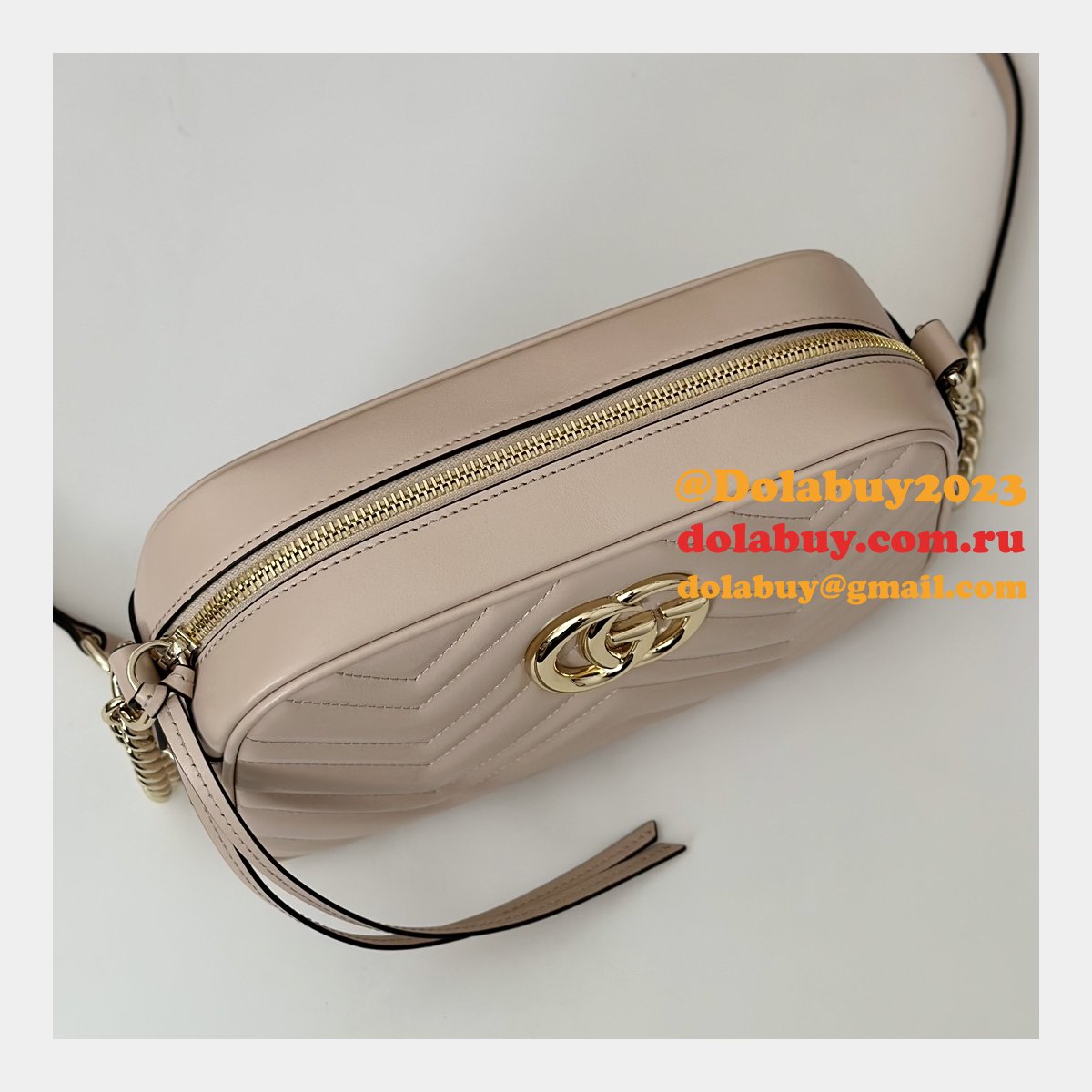 Gucci Replicas GG Marmont 447632 Pink Shoulder Best Bag