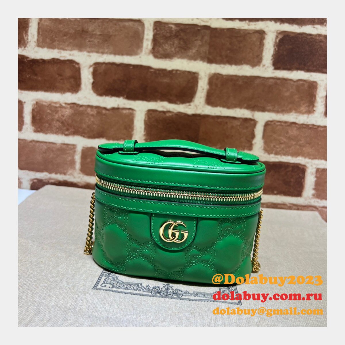 Best Gucci 723770 AAA Fake GG Matelassé Top Handle Bag
