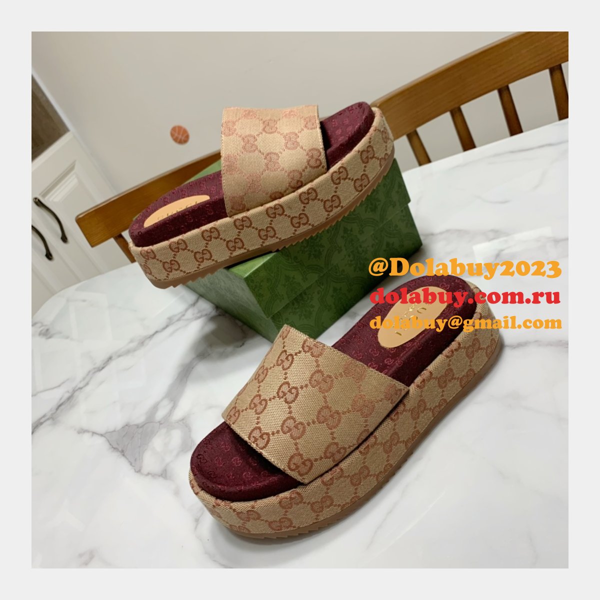 Canvas Slippers Replica Gucci Best High Quality Shoes