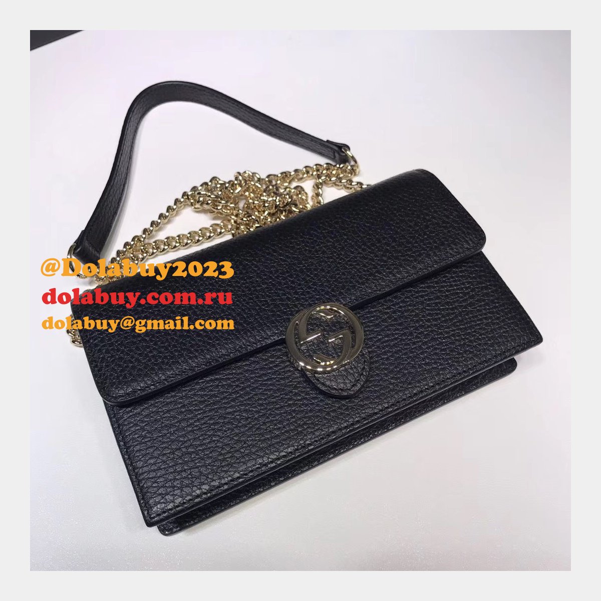 Cheap Gucci 510314 Leather Interlocking GG 510314 Crossbody