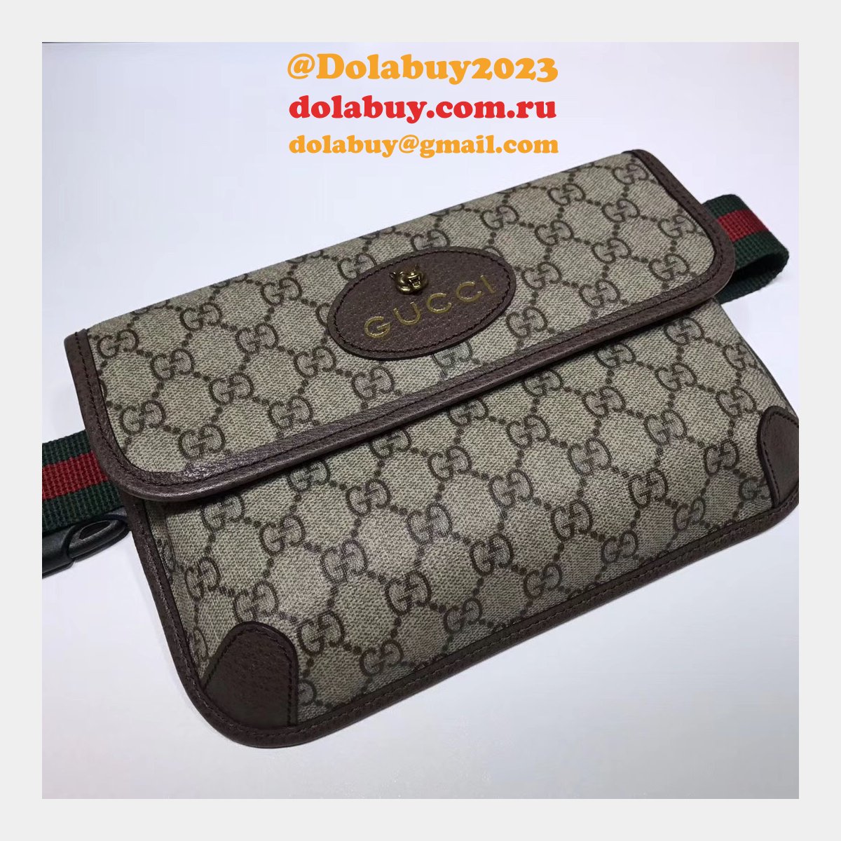 Designer Gucci Neo Vintage GG Supreme belt Replica 493930 bag