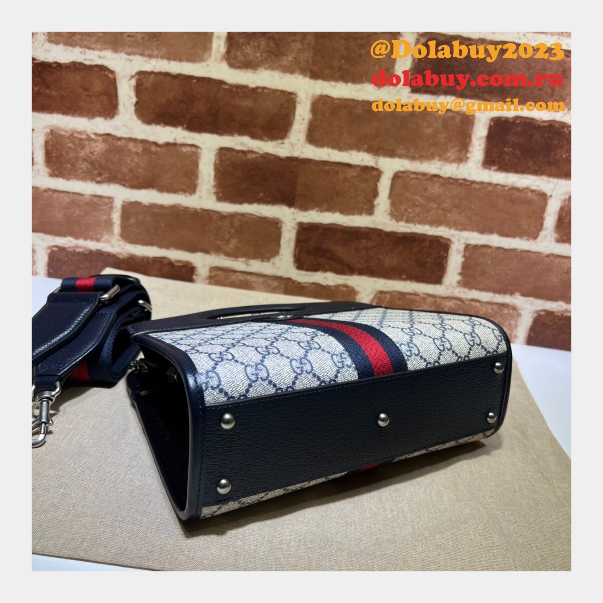 Gucci 1:1 replica 693724 Ophidia small tote with Web Top Handle Bag