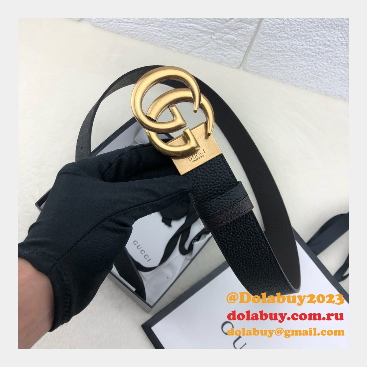 AAA+ Gucci 38mm Replica GG sliver/golden black Belt