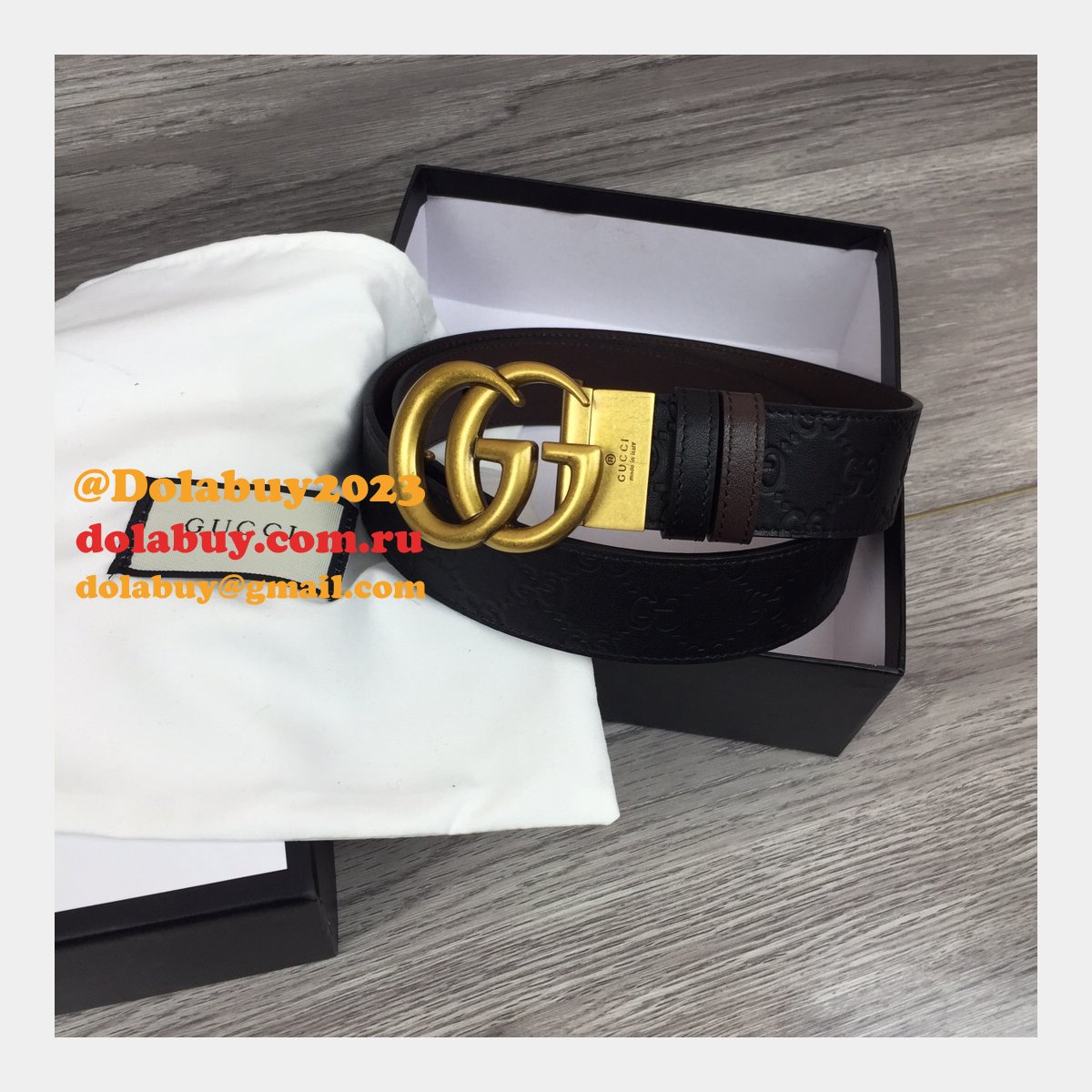 Gucci Belt With Double G Buckle 37MM-1 Knockoff