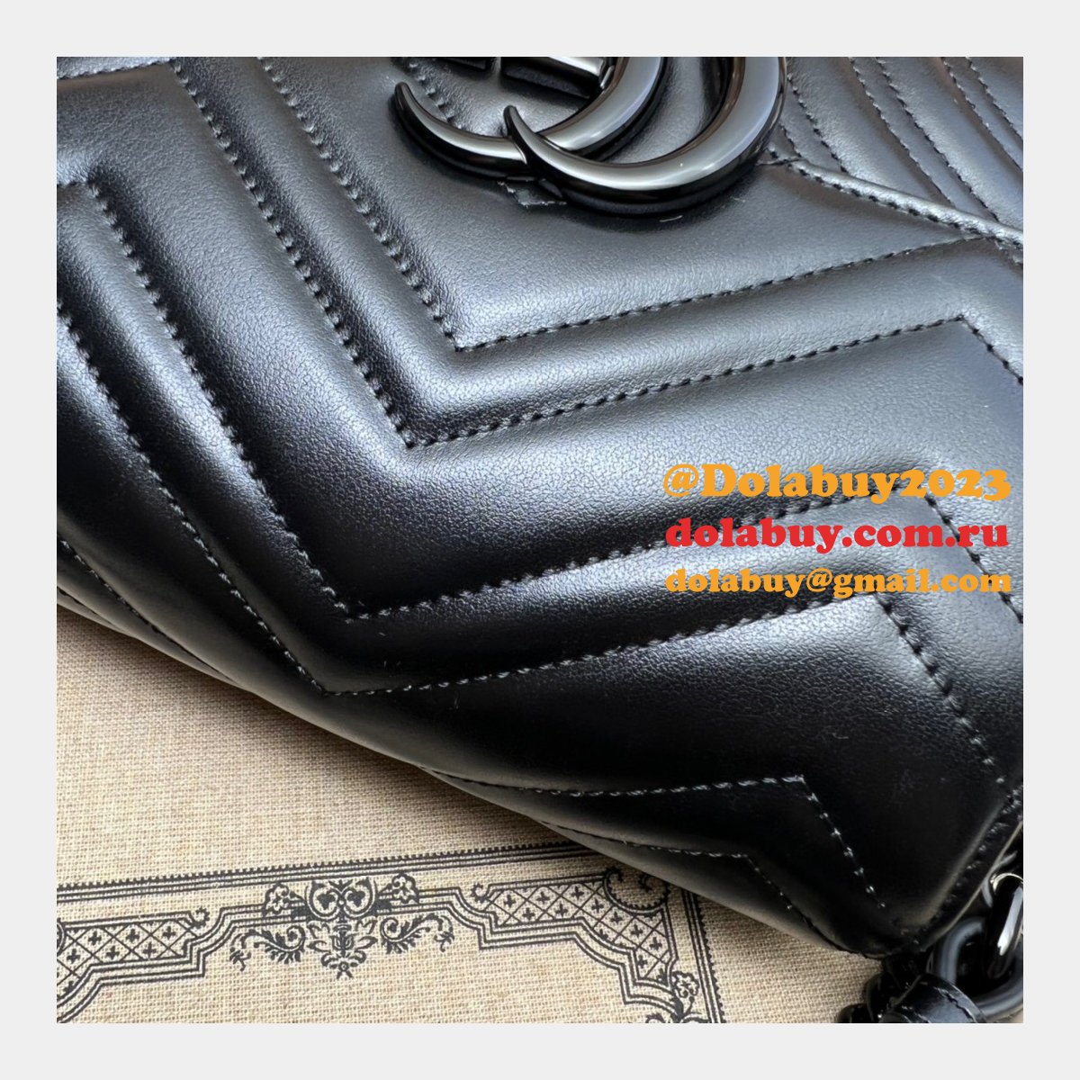 Perfect Gucci GG Marmont matelasse 739681 shoulder Fake bag