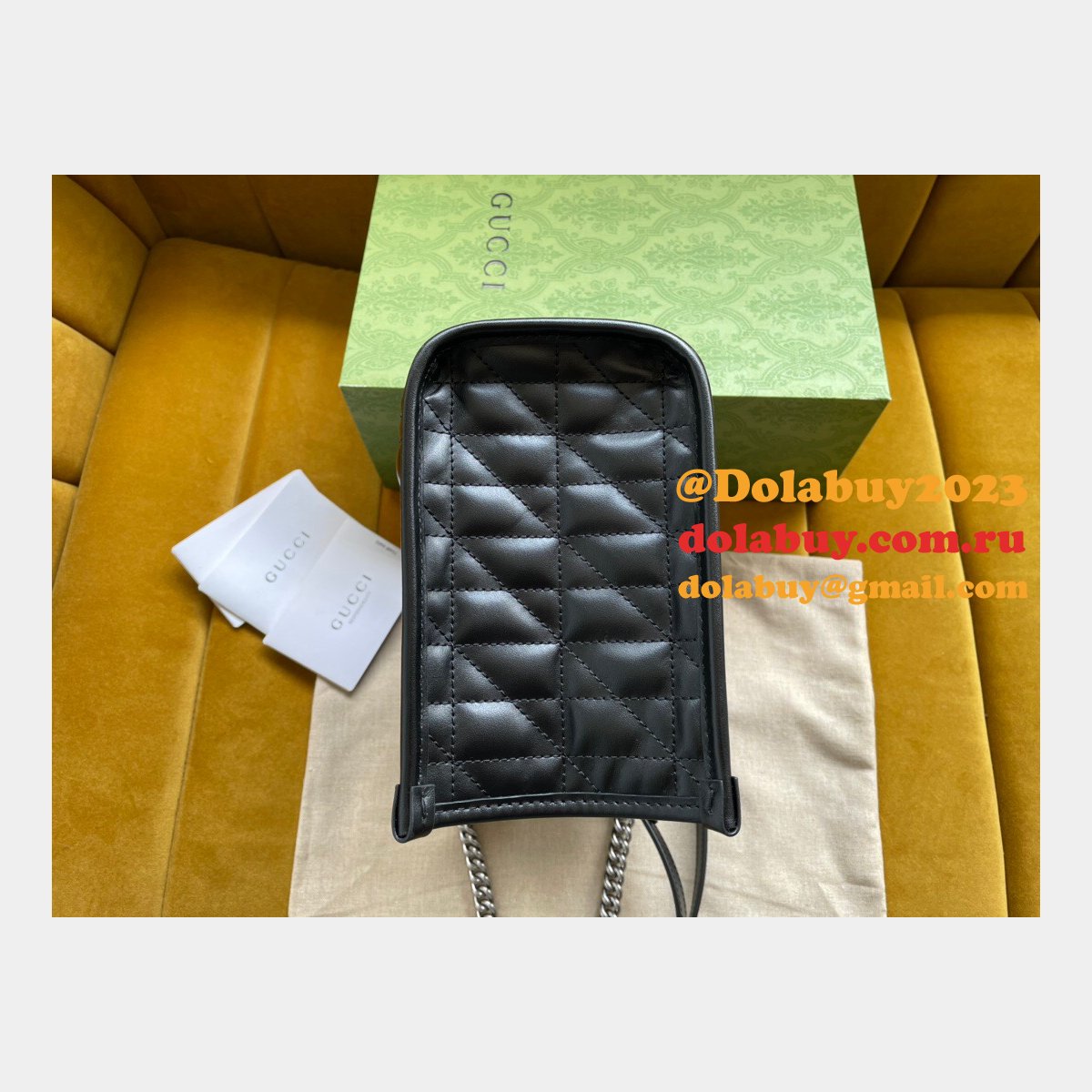 High Quality Gucci Replica 681483 Black Small GG Marmont Tote Bag