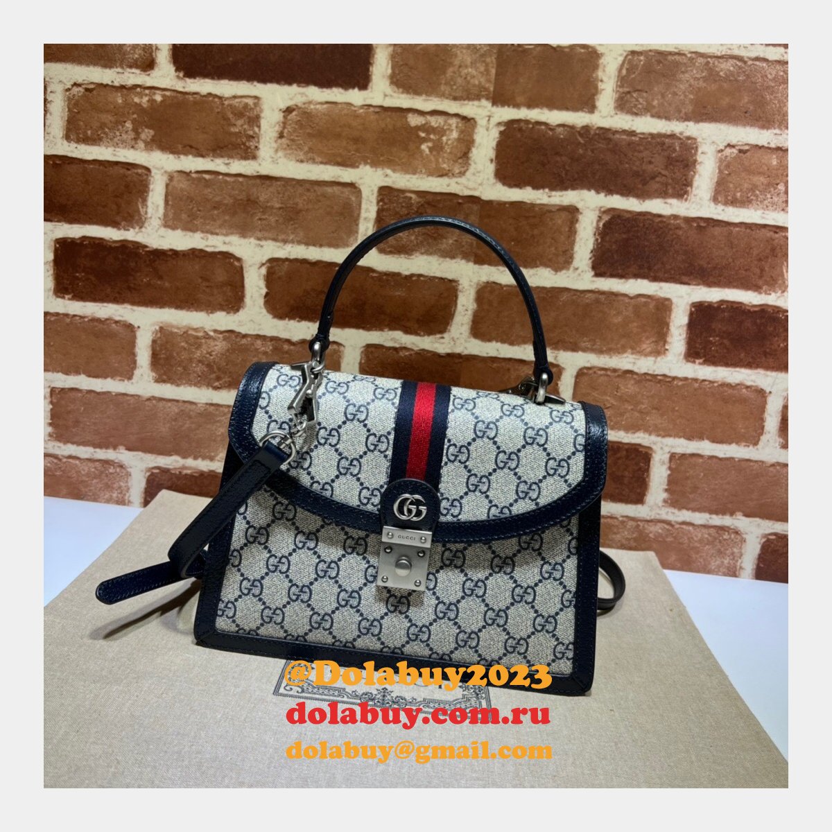 AAA+ Gucci 651055 Ophidia small top handle fake bag with Web