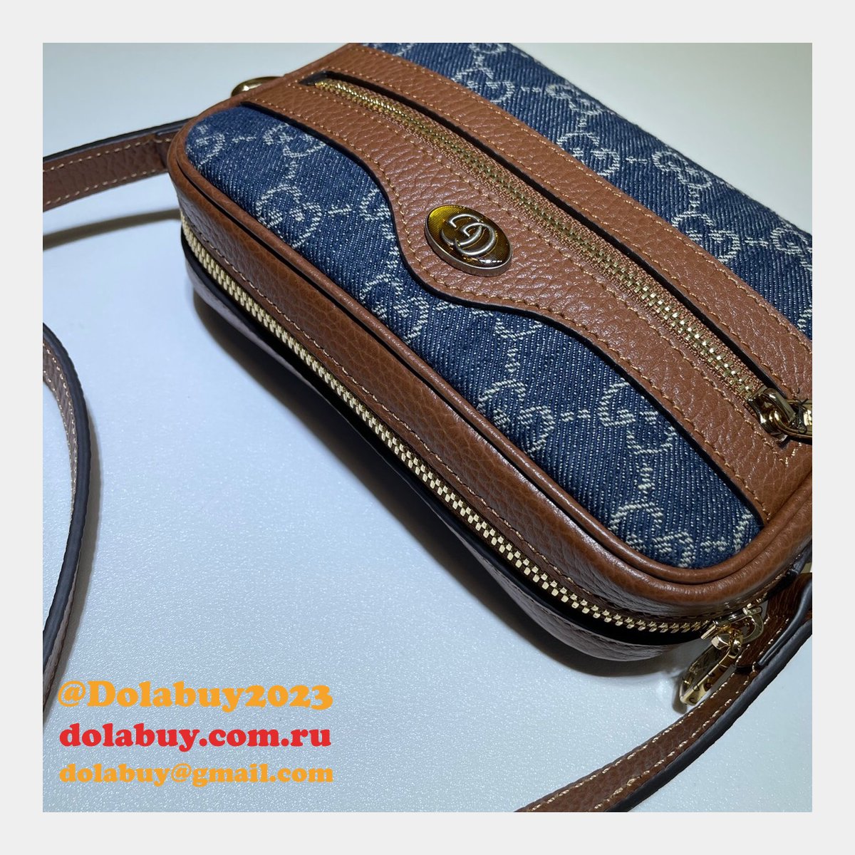 Gucci Replica 517350 Ophidia GG mini blue bag