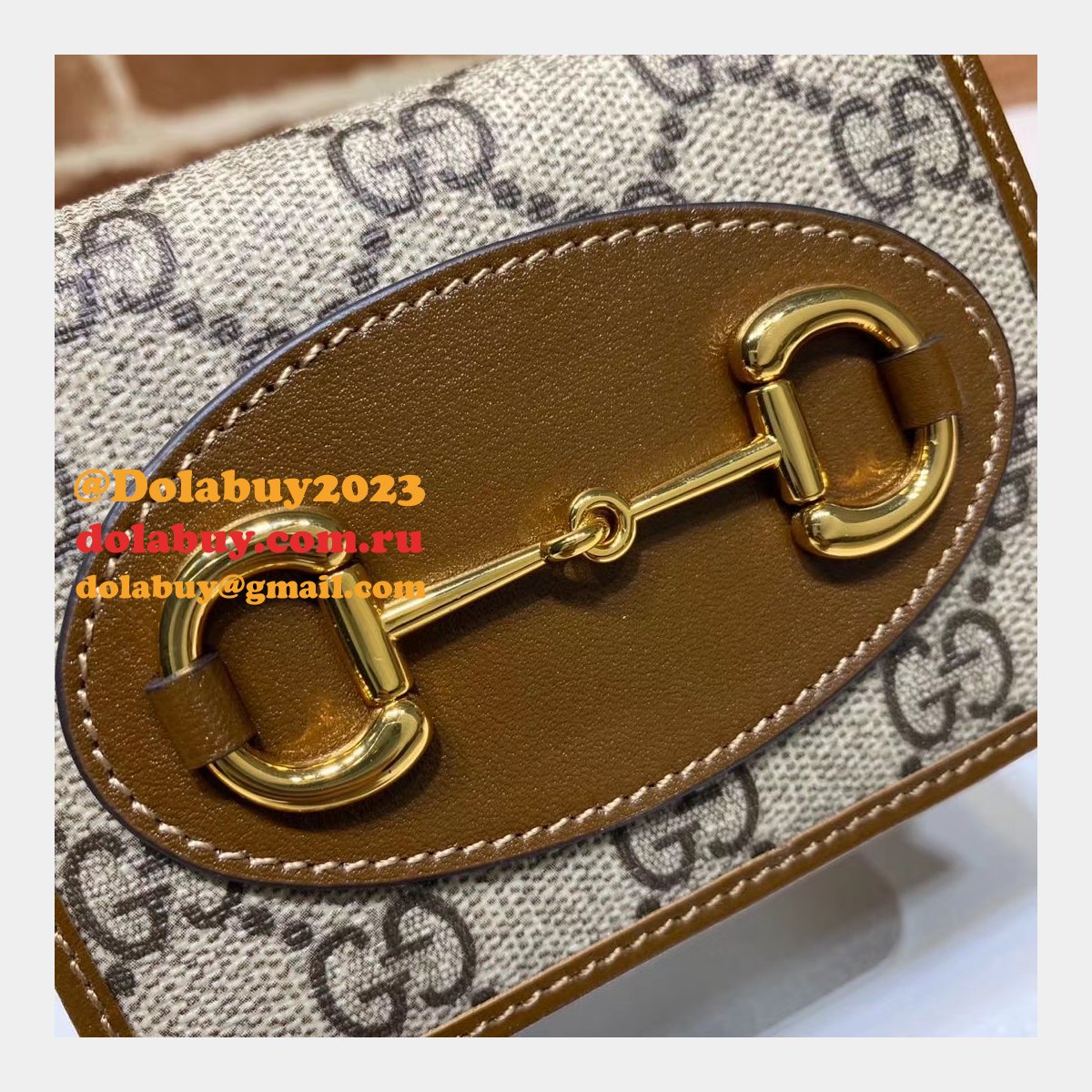 Top Quality Gucci Beige Fake 1955 Horsebit card case 621887 wallet