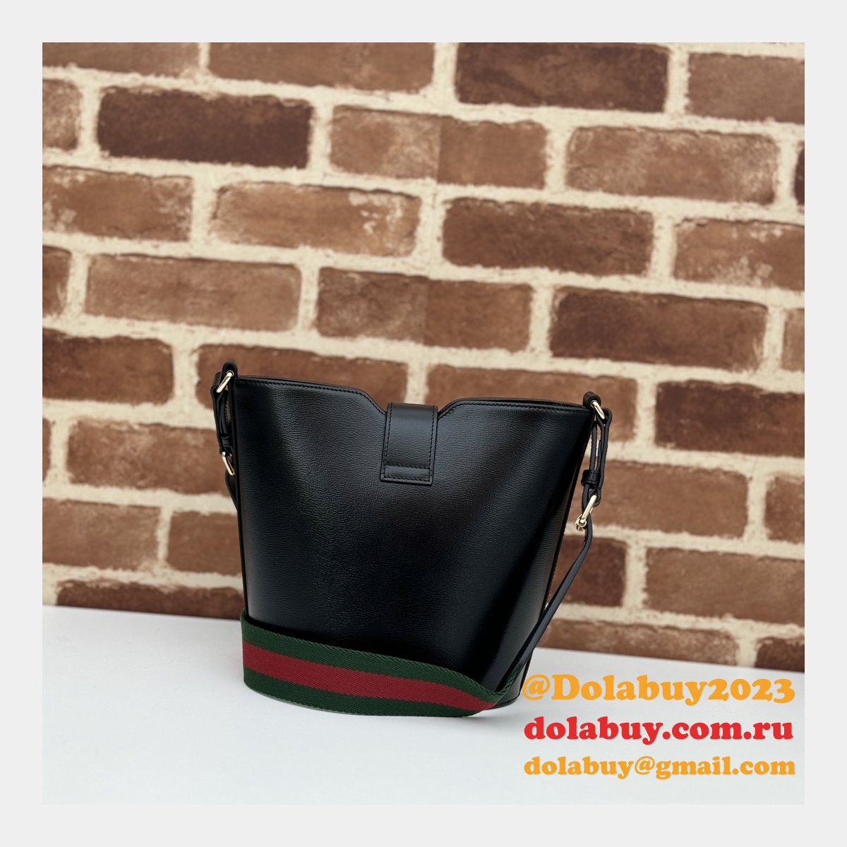 Gucci 1:1 Mirror Bucket Shoulder Black 782908/782904 Copy Bag