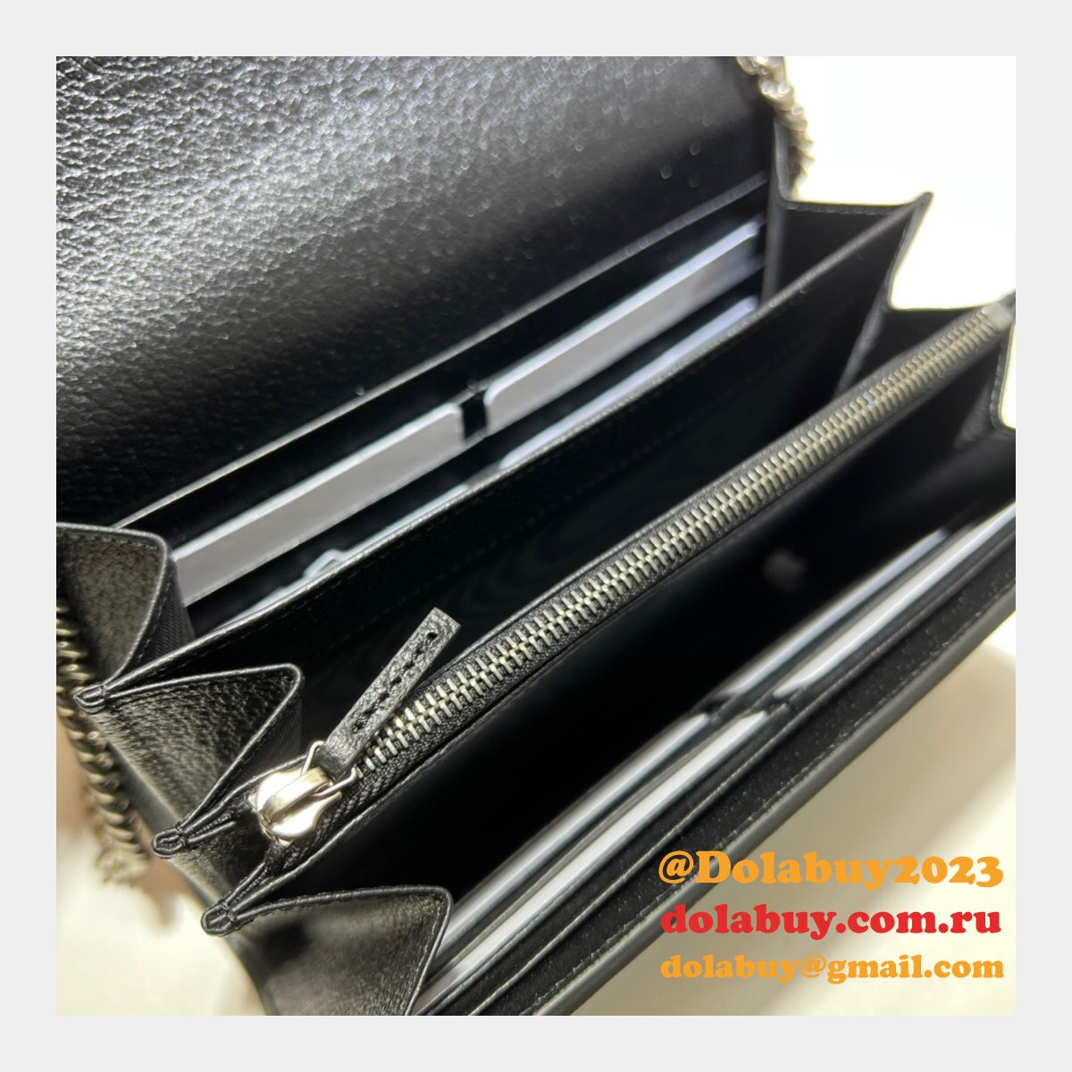 7 Star Gucci Replica 401231 Leather Dionysus Mini Chain Black Bag