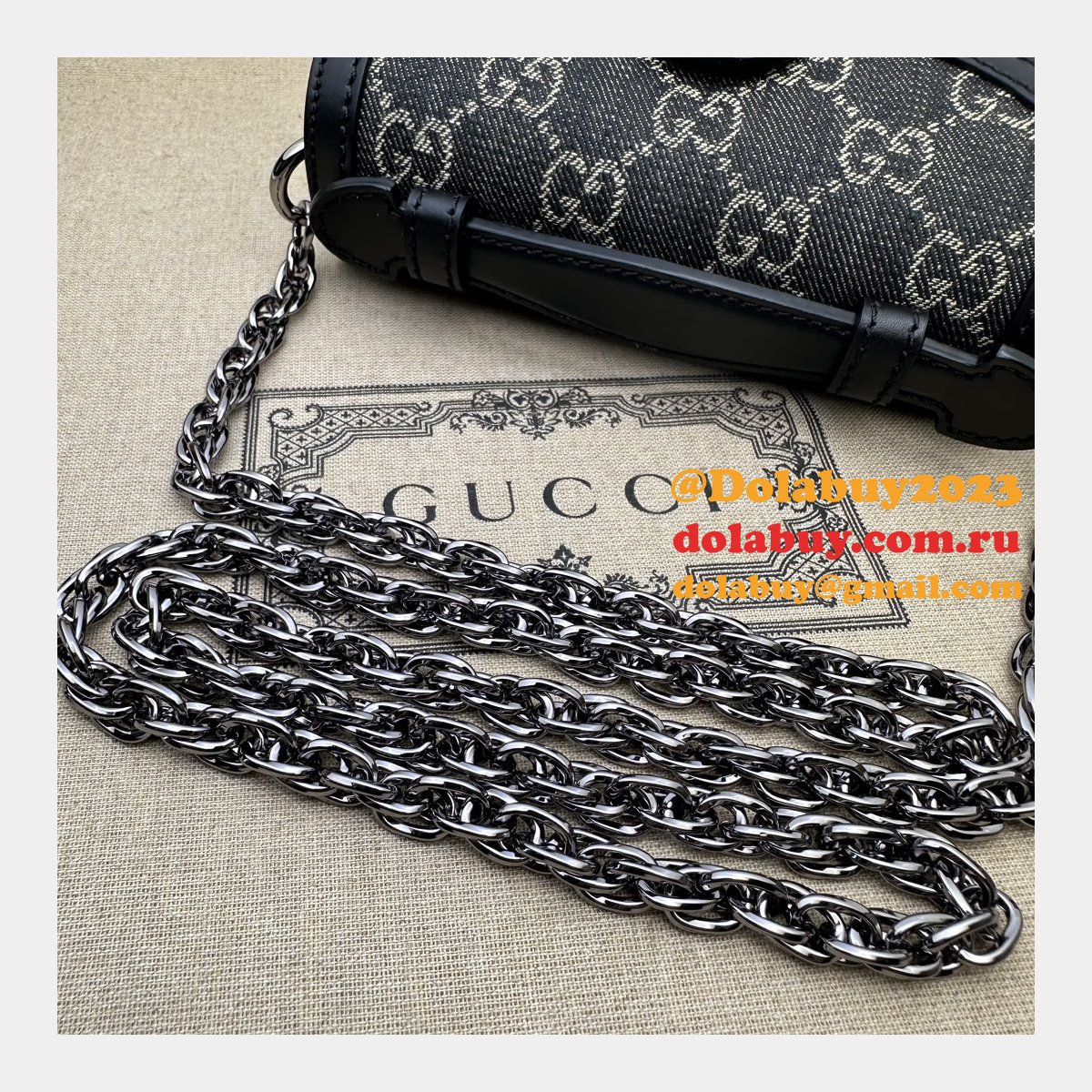 Knockoff Ophidia GG Gucci Black 696180 Shoulder Bag