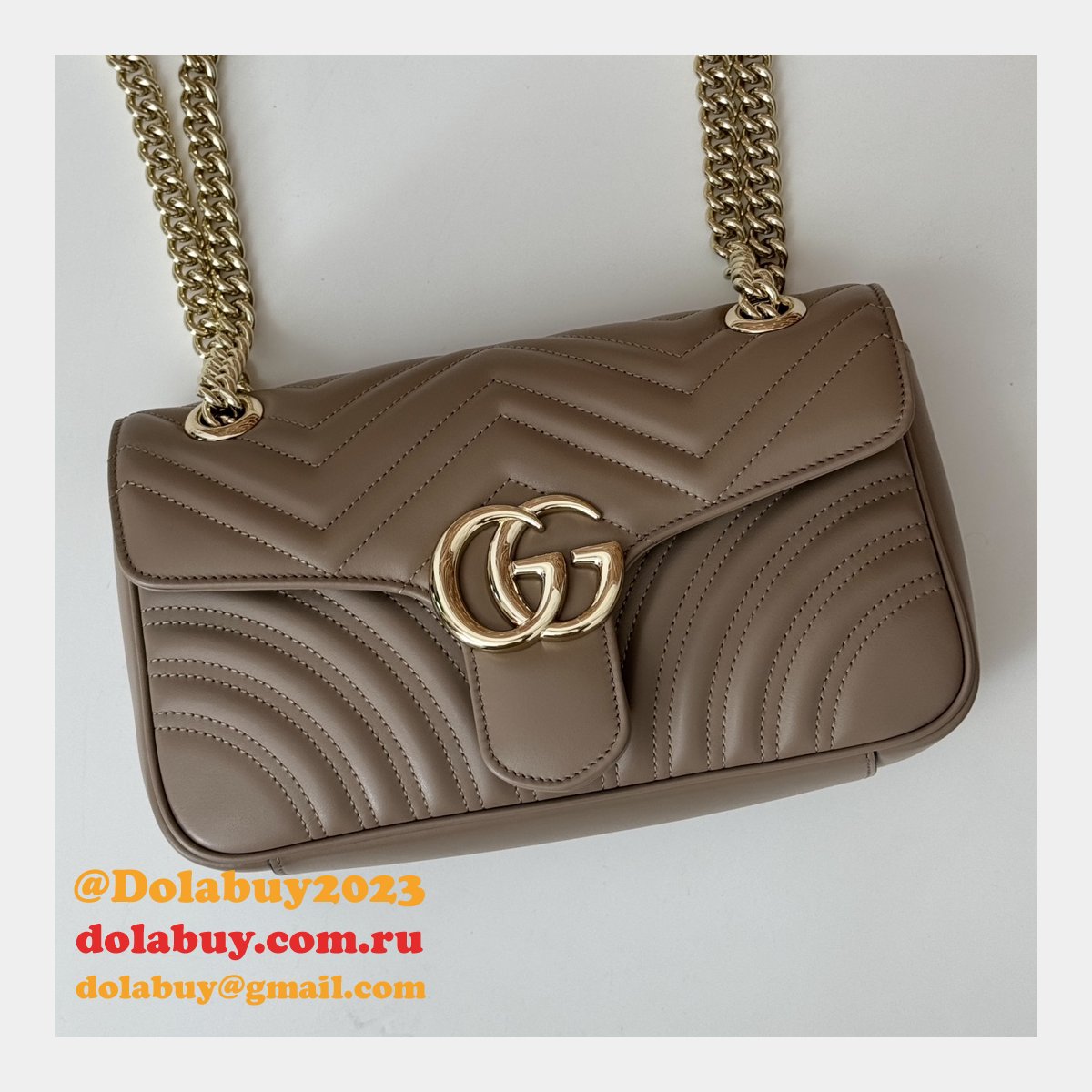 Gucci Designer GG Marmont 443497 Small Shoulder Fake Bag