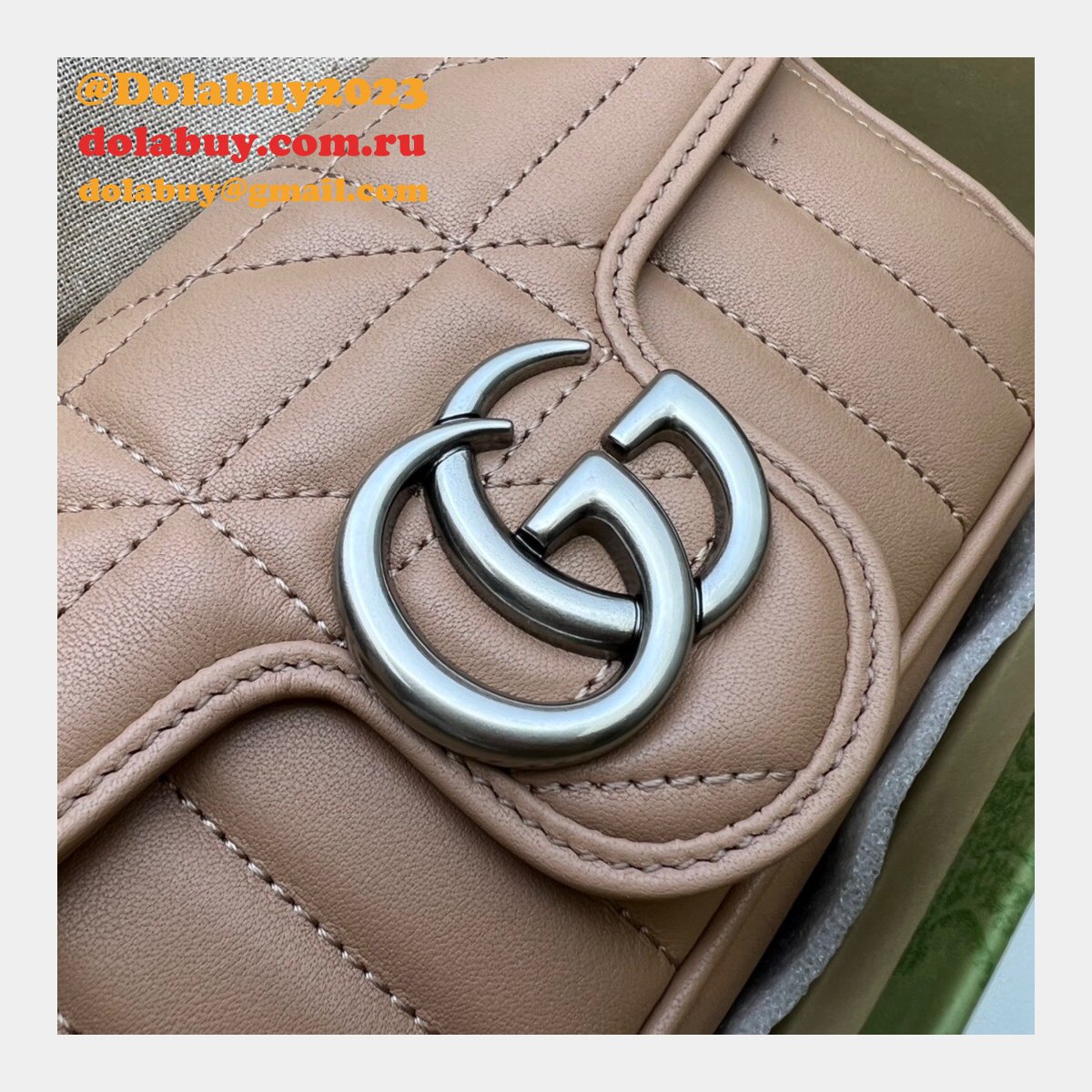 Luxury 7 Star Replica Gucci 476433 GG Marmont matelassé mini bag