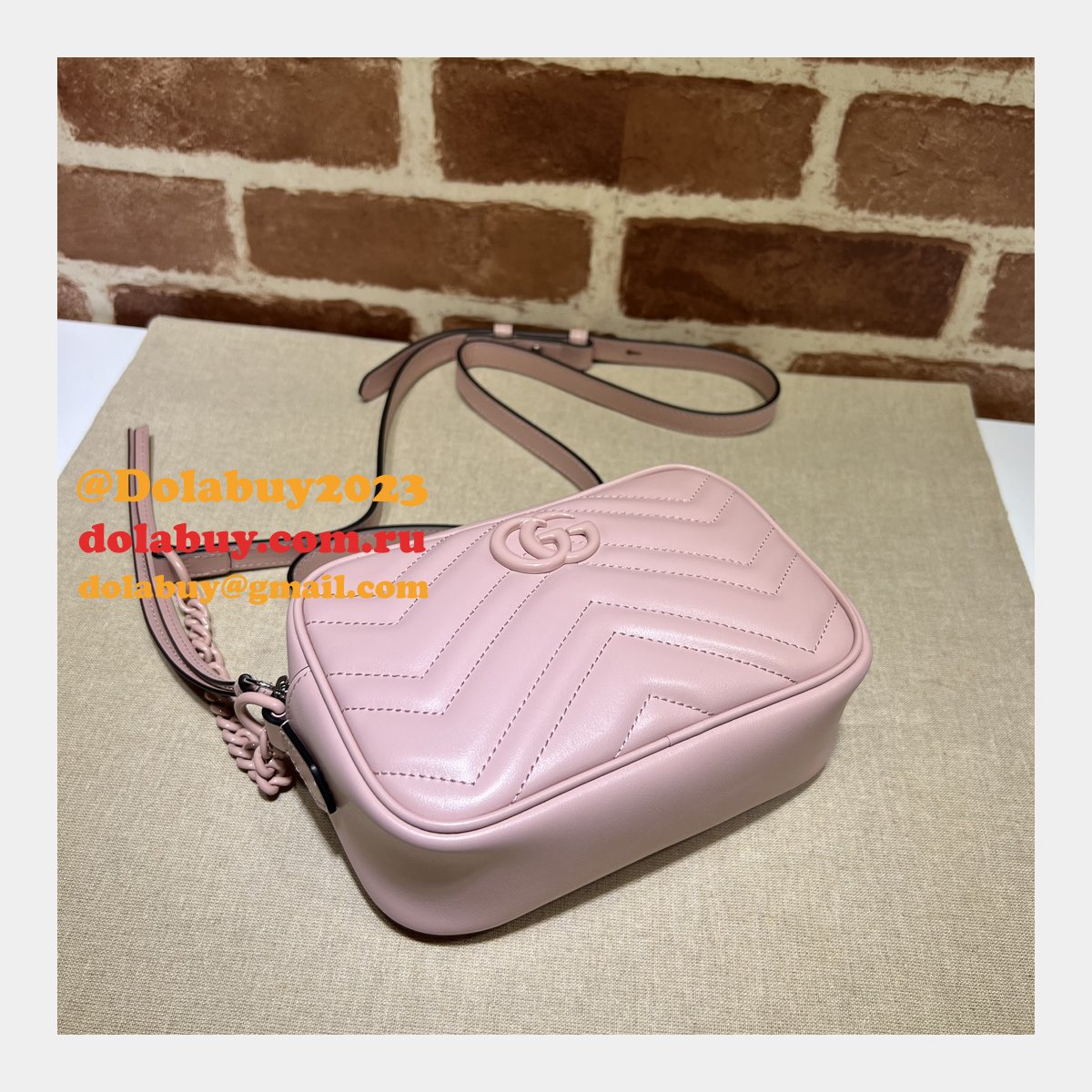 Designer Gucci Luxury Camera 634936 GG Marmont mini shoulder black bag